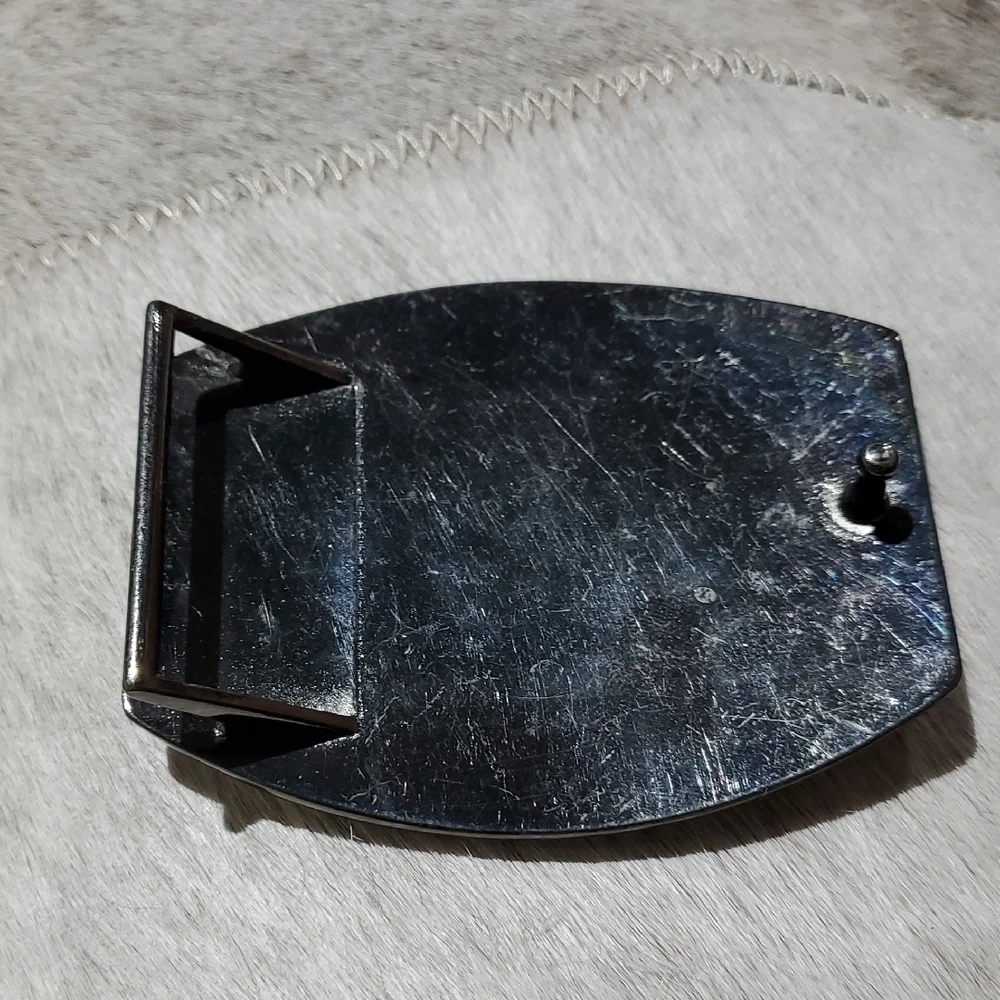 Guess Black and Silver Cross Belt Buckle